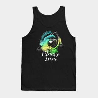 Colorful Rainbow Retro Parrot Macaw Lover Tank Top